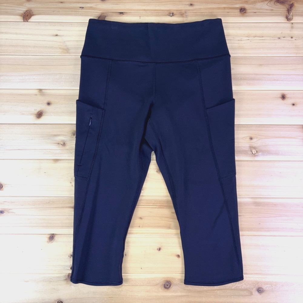 Athleta Leggings Womens Small Black All In Crop Side Pocket Leggings